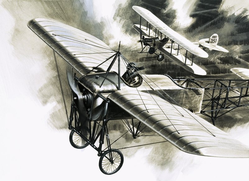 De eerste verkenningsvlucht door de RFC door Wilf (20th century) Hardy