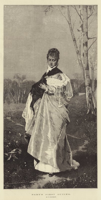Eerste uitstapje van de baby door Wilhelm von Kaulbach