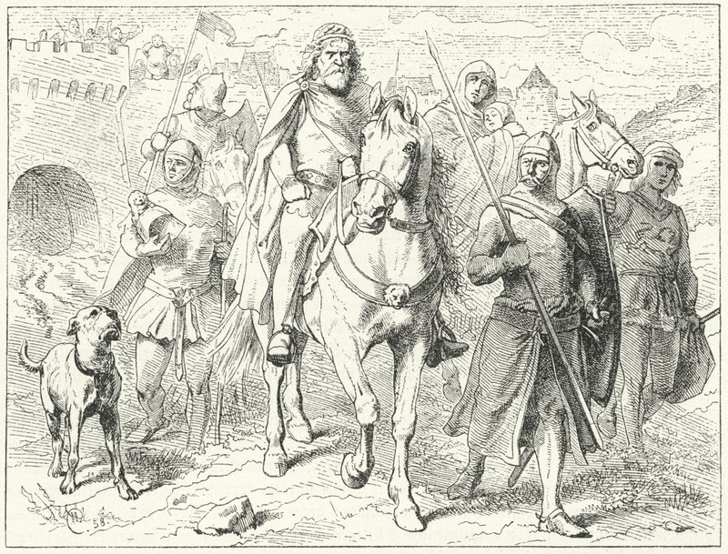 Hendrik de Leeuw, hertog van Saksen, voor Bardowiek door Wilhelm Camphausen