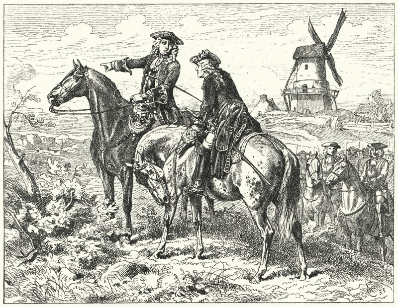 De hertog van Marlborough en prins Eugenius van Savoye bij de Slag bij Malplaquet door Wilhelm Camphausen