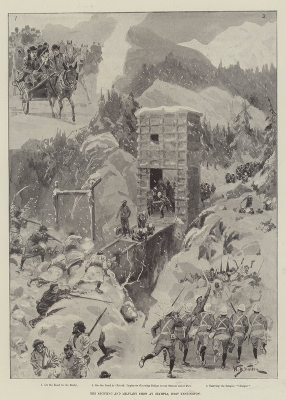 De sport- en militaire show in Olympia, West Kensington door William Barnes Wollen