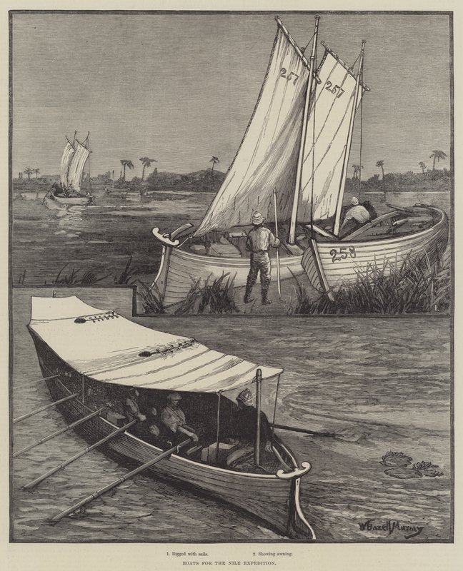 Boten voor de Nijl-expeditie door William Bazett Murray