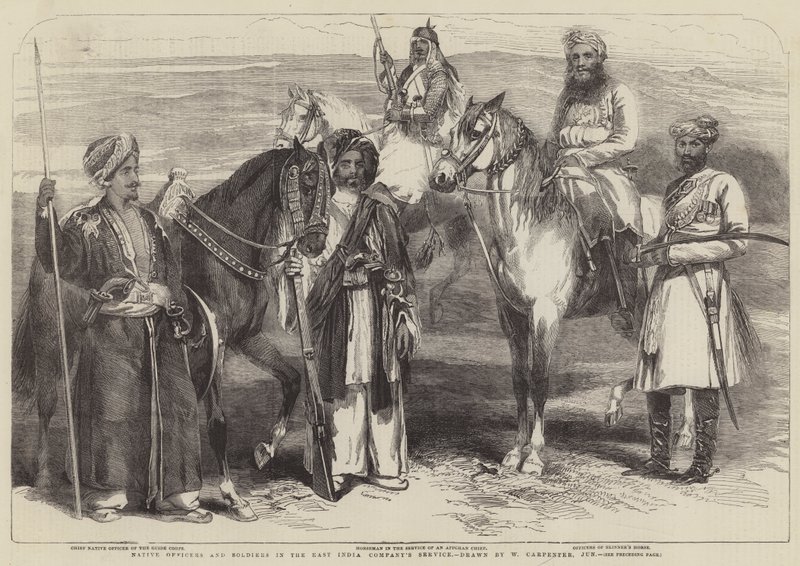 Inheemse officieren en soldaten in dienst van de Oost-Indische Compagnie door William Carpenter