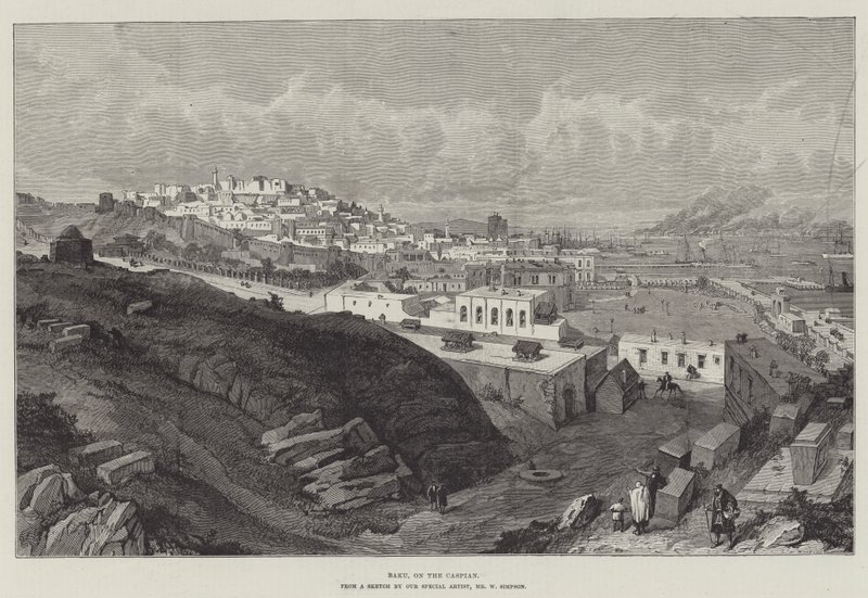 Bakoe, aan de Kaspische Zee door William Crimea Simpson