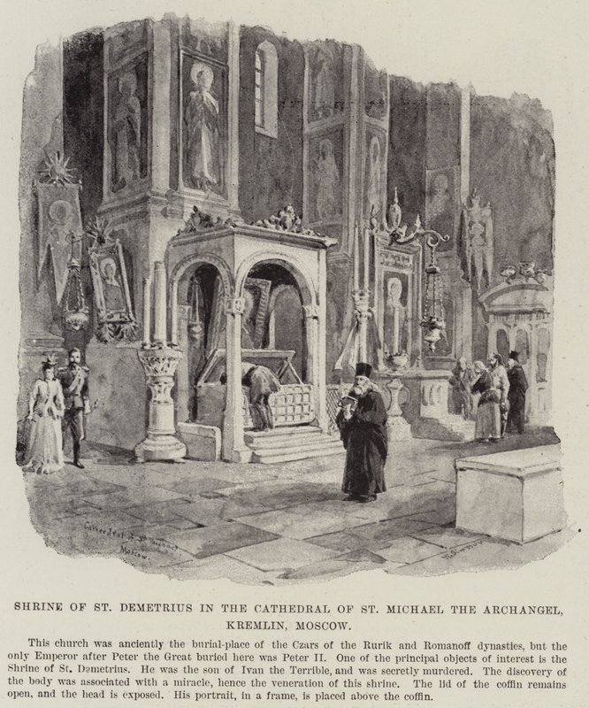 Heiligdom van St. Demetrius in de kathedraal van St. Michael de Aartsengel, Kremlin, Moskou door William Crimea Simpson