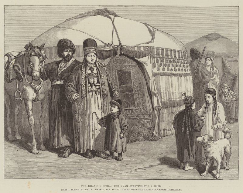 De Kibitka van de Khan, de Khan vertrekt voor een Overval door William Crimea Simpson