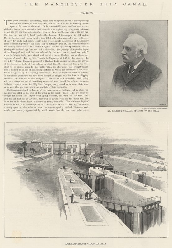 Het Manchester Scheepvaartkanaal door William Crimea Simpson