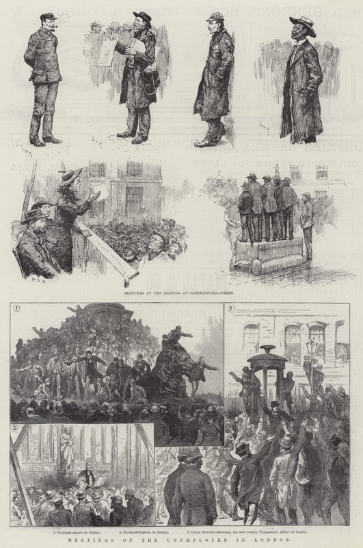 Bijeenkomsten van de werklozen in Londen door William Douglas Almond
