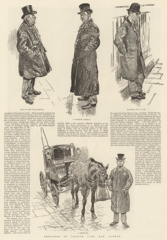 Schetsen van Londense taxi