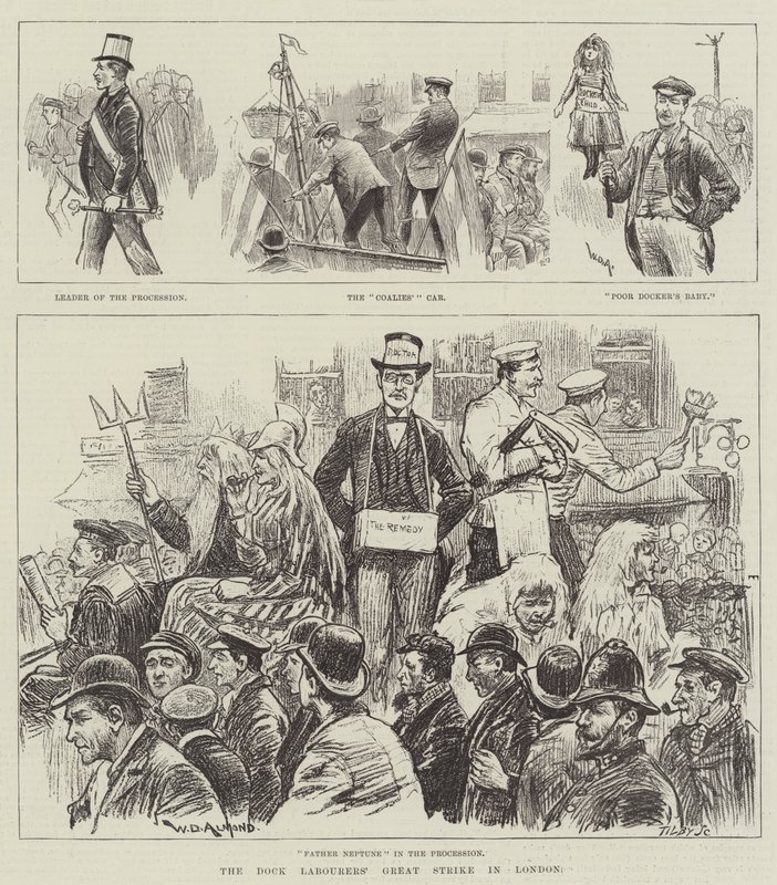 De Grote Staking van de Havenarbeiders in Londen door William Douglas Almond