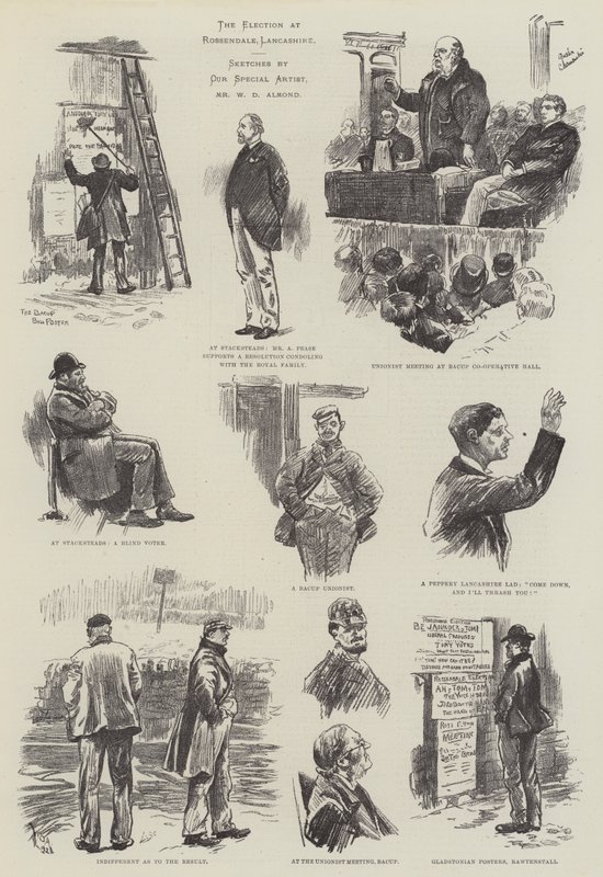 De verkiezing in Rossendale, Lancashire door William Douglas Almond