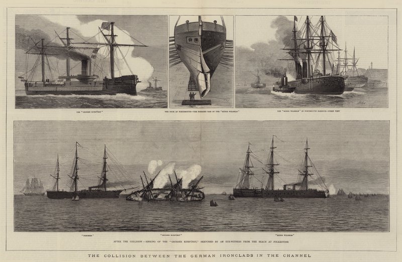 De Botsing tussen de Duitse Pantserkruisers in het Kanaal door William Edward Atkins