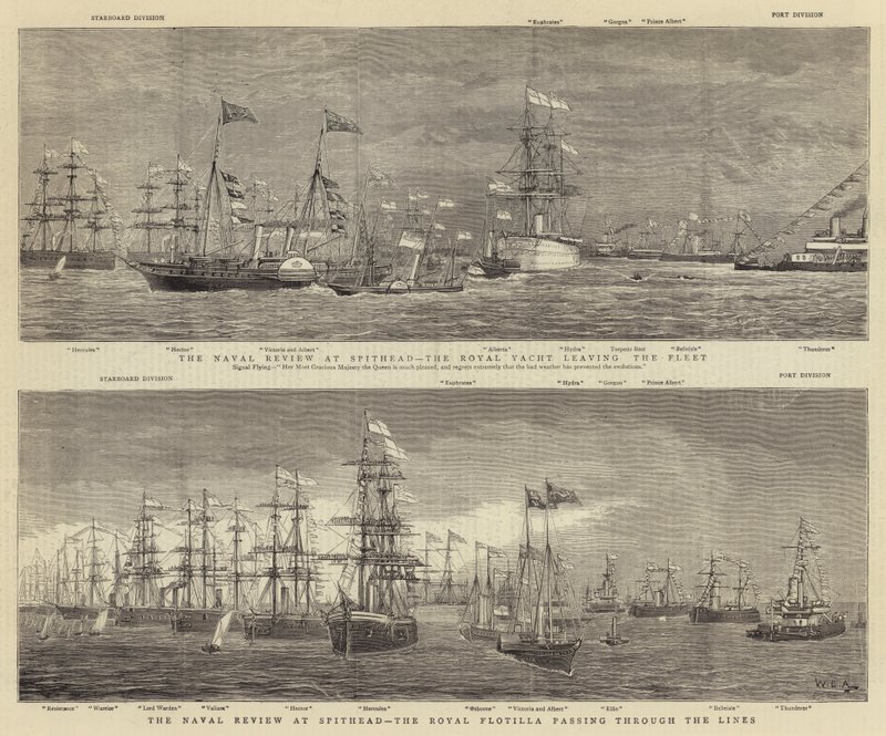 De marineparade bij Spithead door William Edward Atkins