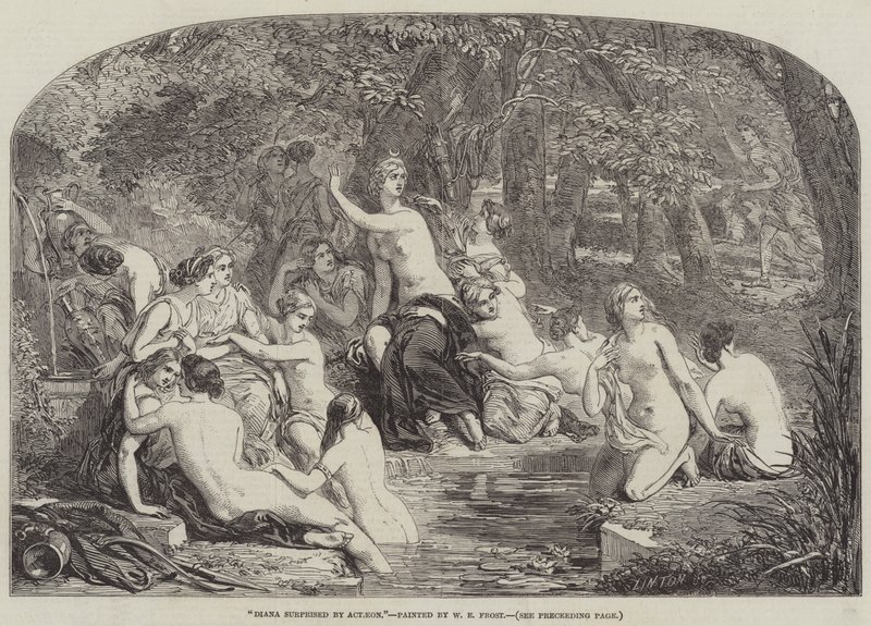 Diana verrast door Actaeon door William Edward Frost