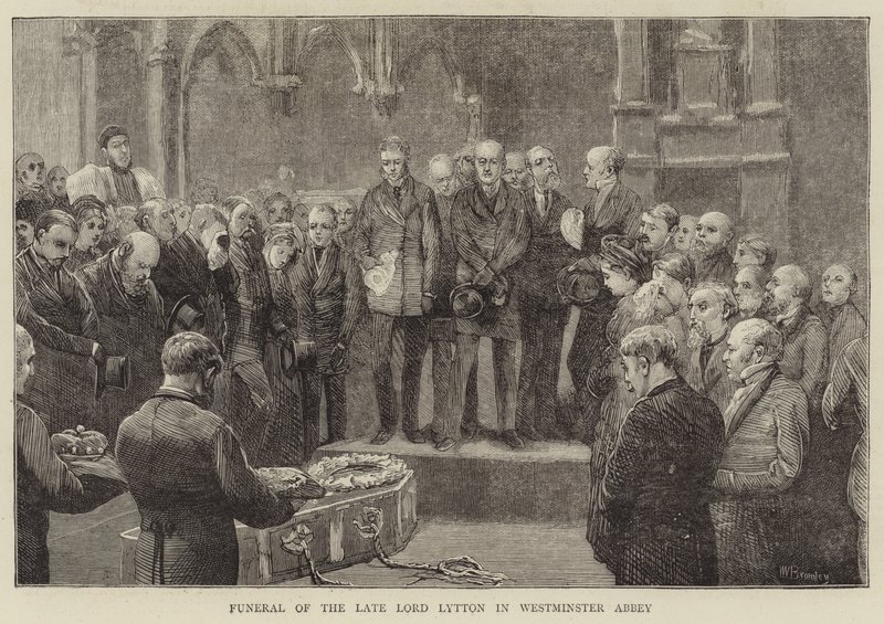 Begrafenis van wijlen Lord Lytton in Westminster Abbey door William III Bromley