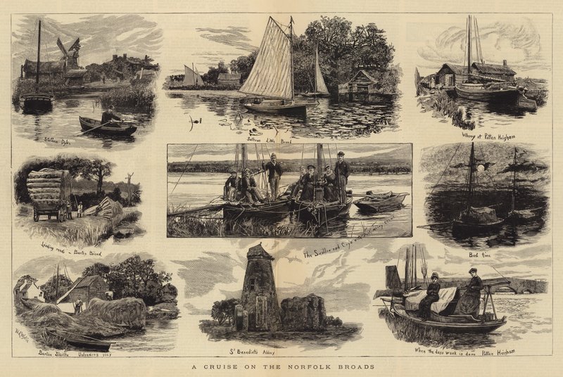 Een cruise op de Norfolk Broads door William Lionel Wyllie
