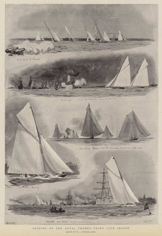 Opening van het seizoen van de Royal Thames Yacht Club door William Lionel Wyllie
