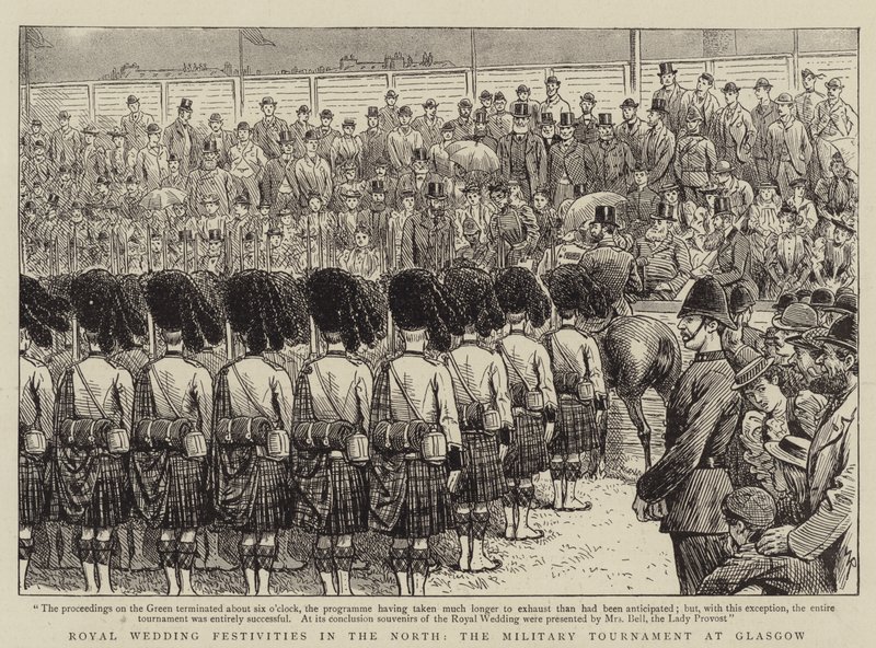 Koninklijke huwelijksfestiviteiten in het noorden, het militaire toernooi in Glasgow door William Ralston
