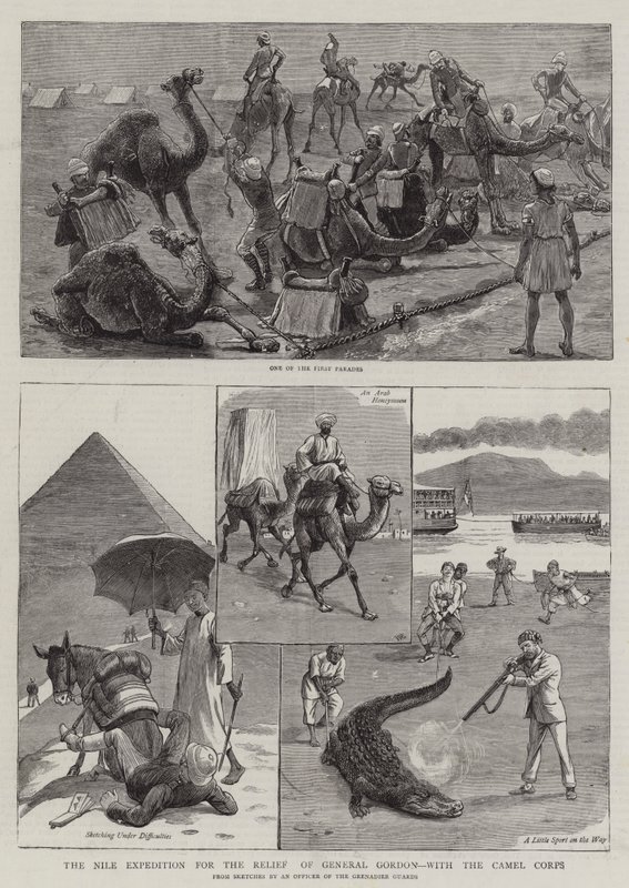 De Nijl Expeditie voor de Hulp van Generaal Gordon, met het Kameelkorps door William Ralston