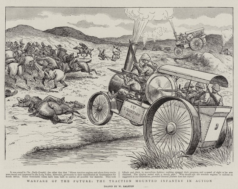 Oorlogvoering van de Toekomst, de Traction Mounted Infantry in Actie door William Ralston