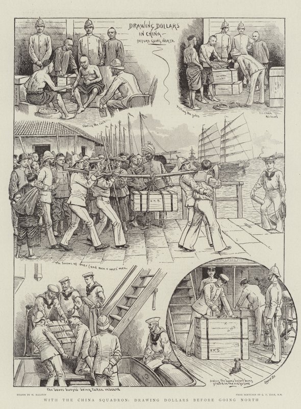 Met het China Squadron, dollars tekenen voordat ze naar het noorden gaan door William Ralston