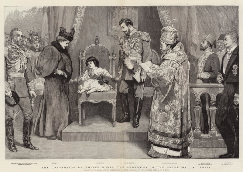 De Bekering van Prins Boris, de Ceremonie in de Kathedraal van Sofia door William Small