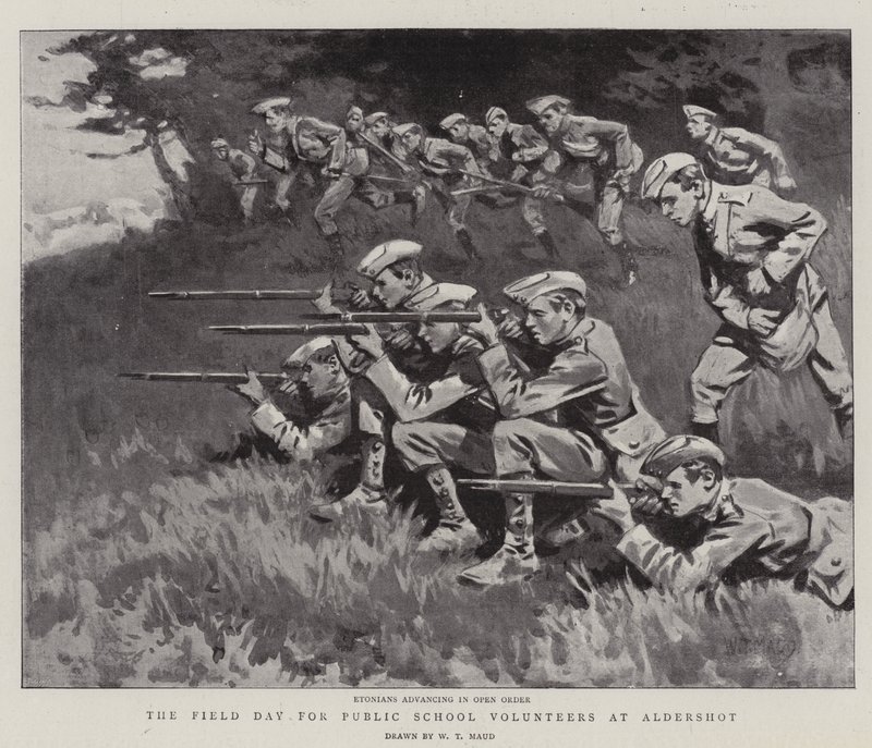 De veld dag voor vrijwilligers van openbare scholen in Aldershot door William T. Maud
