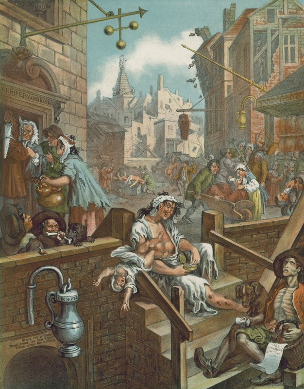 Chromolithografie van William Hogarth