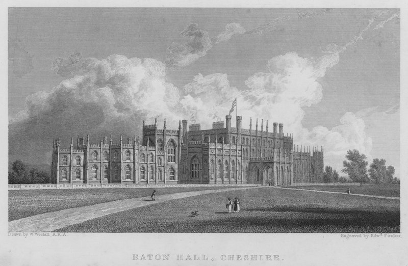 Eaton Hall, Cheshire (gravure) door William (after) Westall