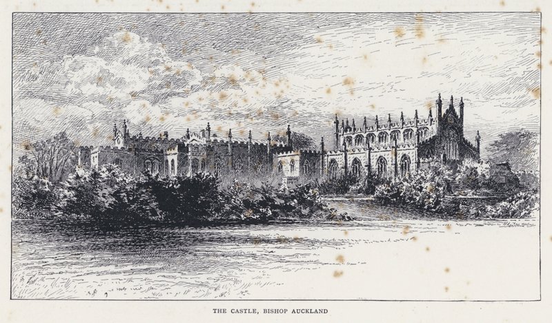 Het Kasteel, Bishop Auckland (gravure) door William Alexander Ansted