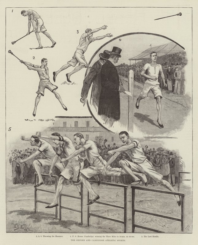 De Oxford en Cambridge atletiekwedstrijden door William Barnes Wollen