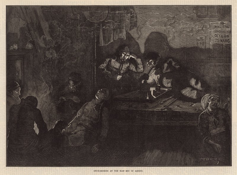 Opium roken in het oosten van Londen door William Bazett Murray