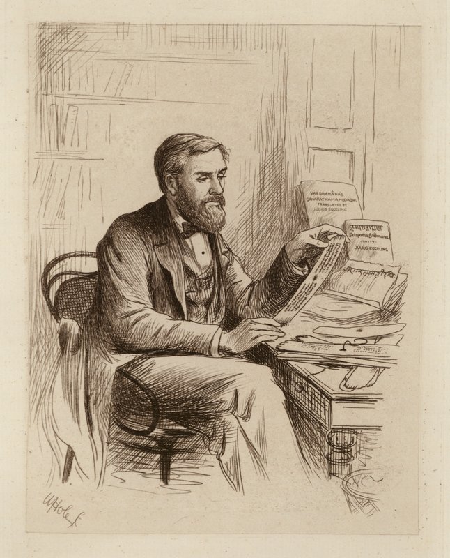 Julius Eggeling, Professor in Sanskriet en Vergelijkende Filologie (gravure) door William Brassey (after) Hole