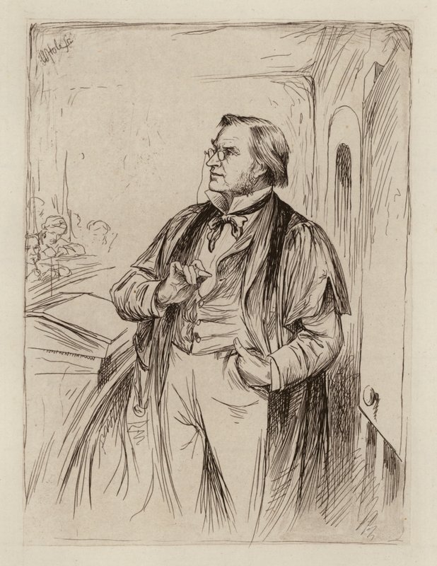 Simon Somerville Laurie, Professor van de Theorie, Geschiedenis en Praktijk van Onderwijs (gravure) door William Brassey (after) Hole