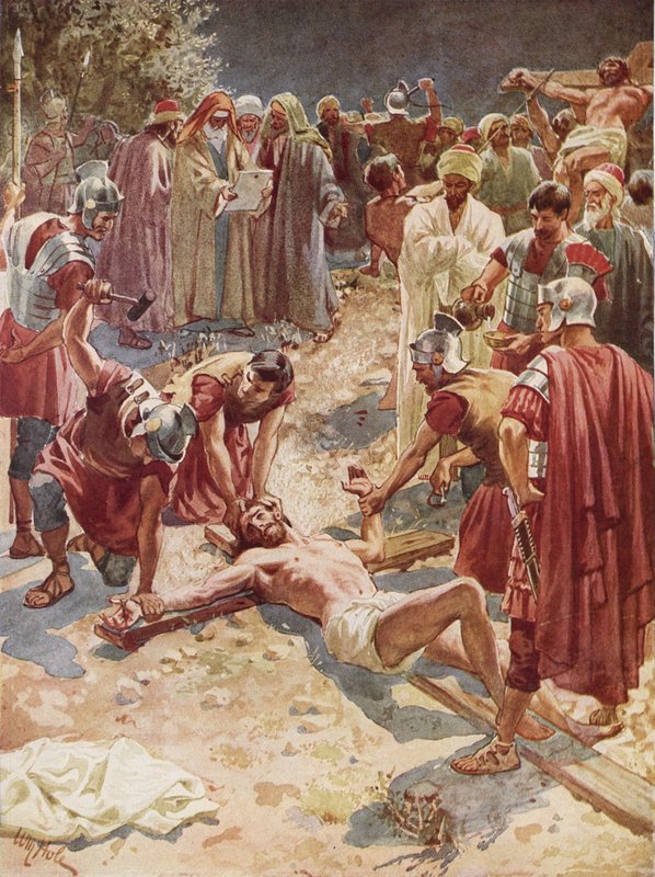 Jezus wordt gekruisigd door William Brassey Hole