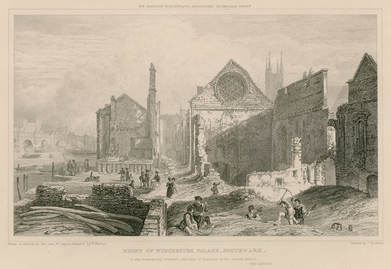 Ruïnes van Winchester Place, Southwark, Londen door William Capon