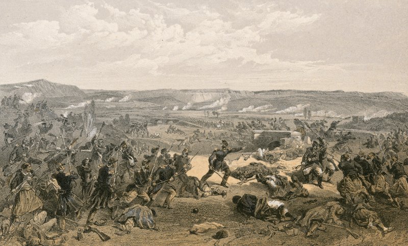 Slag bij de Tchernaya, 16 augustus 1855 door William Crimea Simpson