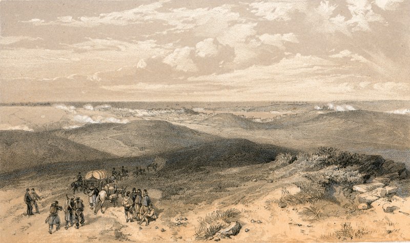 Sebastopol vanaf de achterkant van de Engelse batterijen door William Crimea Simpson