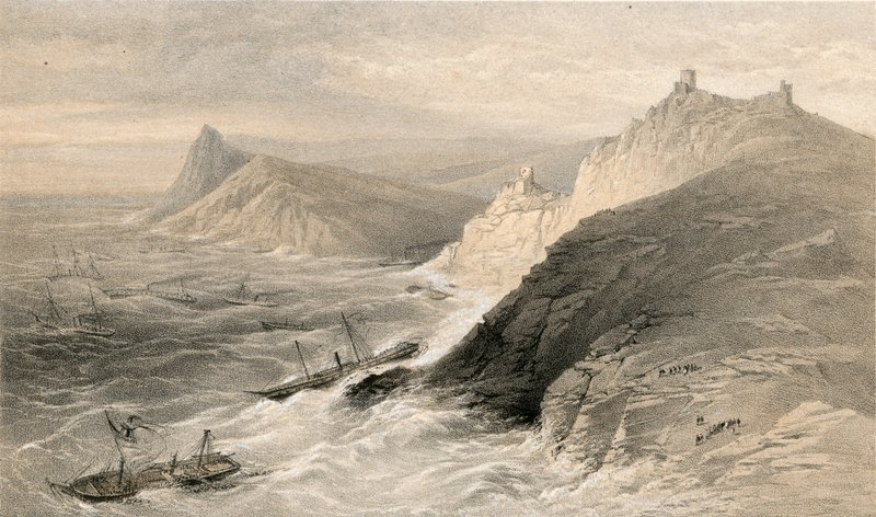 De storm voor de haven van Balaklava door William 