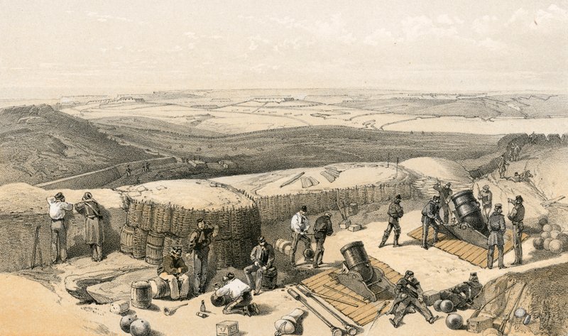 De nieuwe werken bij het beleg van Sebastopol op de rechteraanval, vanaf de mortierbatterij rechts van Gordon