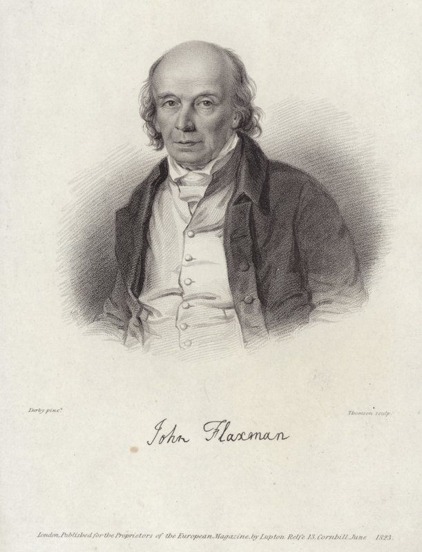 Portret van John Flaxman door William Derby