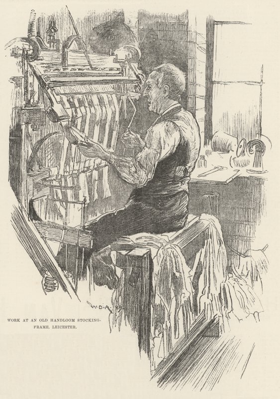 Werk bij een oude handweefgetouw, Leicester door William Douglas Almond