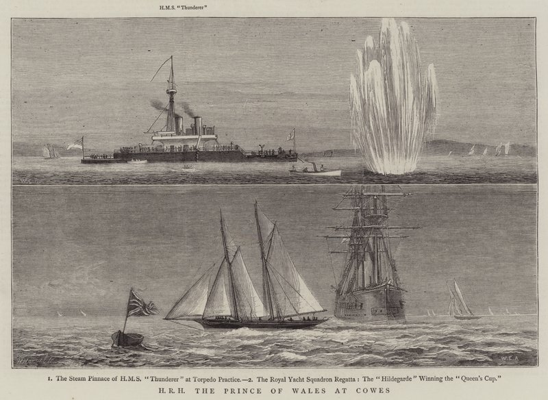 ZKH de Prins van Wales in Cowes door William Edward Atkins