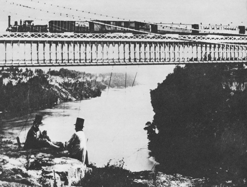 Eerste spoorbrug over Niagara door William England