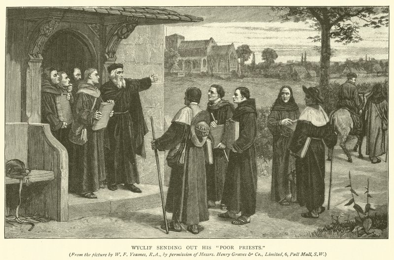 Wyclif stuurt zijn arme priesters uit door William Frederick Yeames