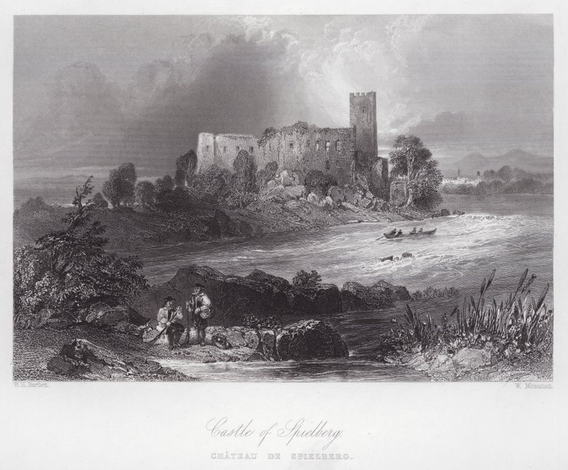 Kasteel van Spielberg door William H. Bartlett