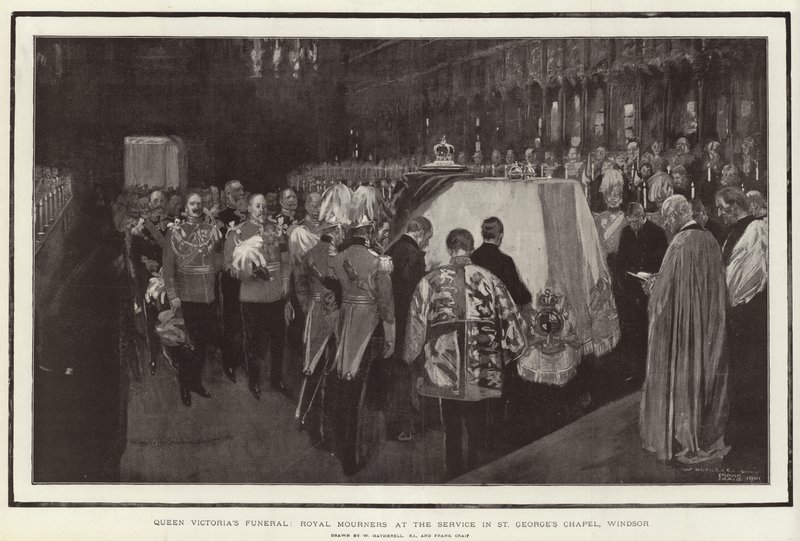 Begrafenis van koningin Victoria, koninklijke rouwenden bij de dienst in St George