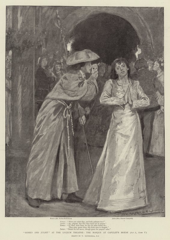 Romeo en Julia in het Lyceum Theater, het Masker bij Capulet