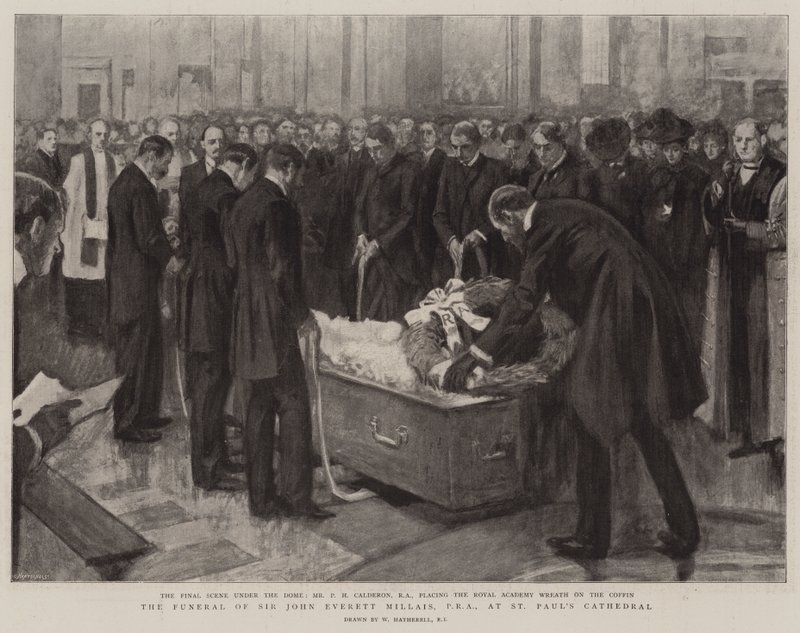 De begrafenis van Sir John Everett Millais, PRA, in St Paul