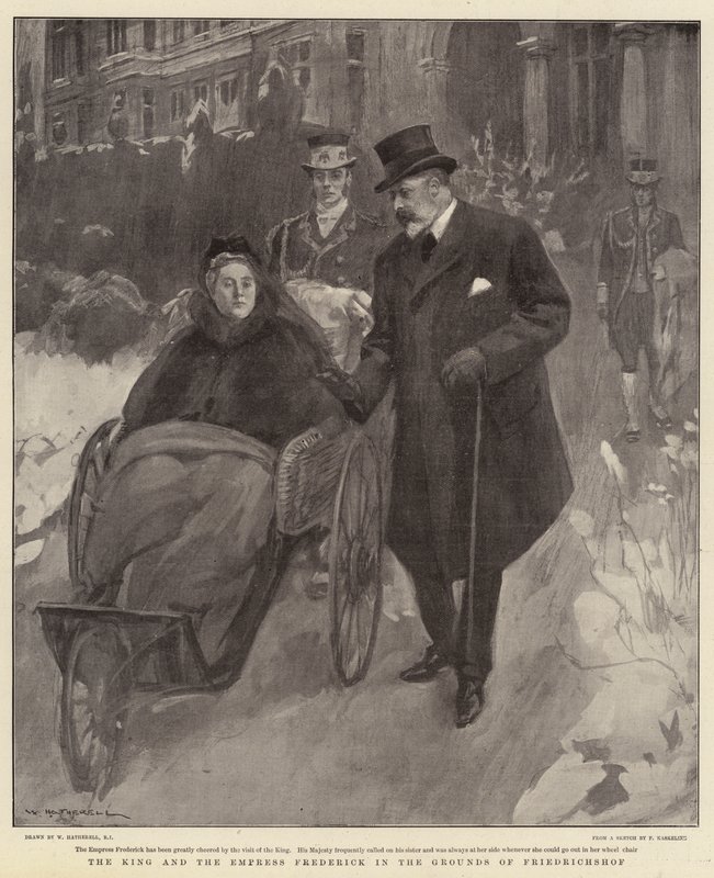 De Koning en de Keizerin Frederick in de Tuinen van Friedrichshof door William Hatherell
